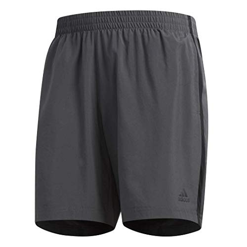 adidas Mens Own The Run Shorts Grey Black Large