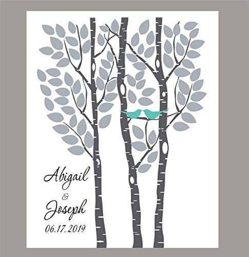 Alternative guestbook wedding tree print Bridal Gift Signing large guest book to sign