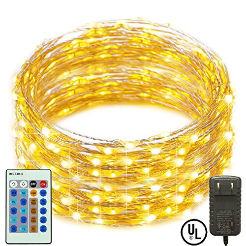RcStarry(TM){200LED 66Ft}Dimmable String Lights,200 LED Starry String Lights on 66Ft Silver Wire + Power Adapter with Multi-Function Remote Controller for Christmas, Weddings, Parties(Warm White) RcStarry(TM){200LED 66Ft}Dimmable String Lights,200 LED Starry String Lights on 66Ft Silver Wire + Power Adapter with Multi-Function Remote Controller for Christmas, Weddings, Parties(Warm White)