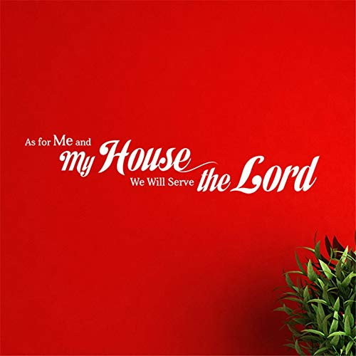 Lisair Lettering Words Wall Mural DIY Removable Sticker Decoration As for me and My House we Will Serve The Lord Bible Verse Christian