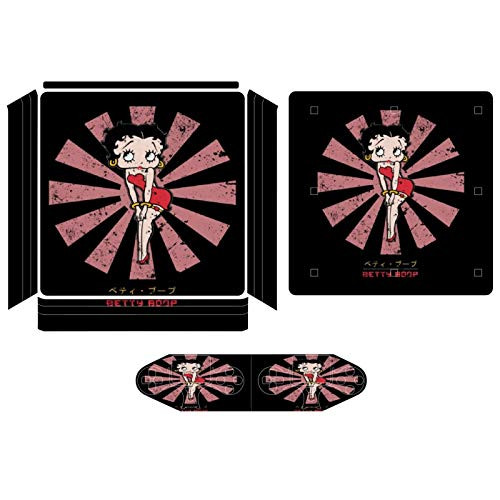 Betty Boop Retro Japanese Compatible with PS4 Slim controller and console skin sticker protective cover wireless wired gamepad controller