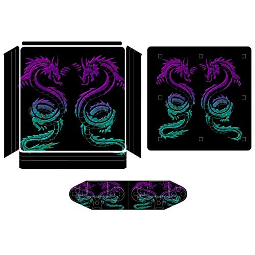 Dueling Dragons Compatible with PS4 Slim controller and console skin sticker protective cover wireless wired gamepad controller