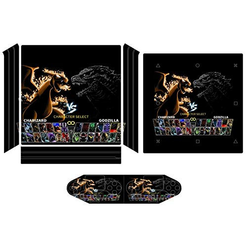 Game Menu Charizard Vs Godzilla Compatible with PS4 Pro controller and console skin sticker protective cover wireless wired gamepad controller