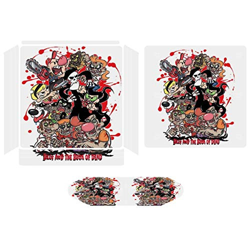 Grim Adventures Of Bill And Mandy Billy And The Book Of The Dead Compatible with PS4 Slim controller and console skin sticker protective cover wireless wired gamepad controller