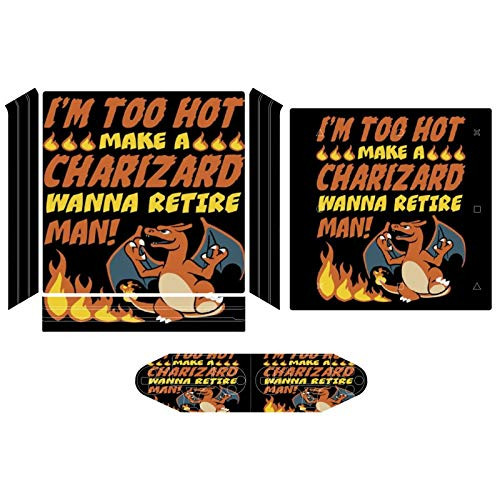 Im Too Hot Charizard Monster Of The Pocket Compatible with PS4 Pro controller and console skin sticker protective cover wireless wired gamepad controller