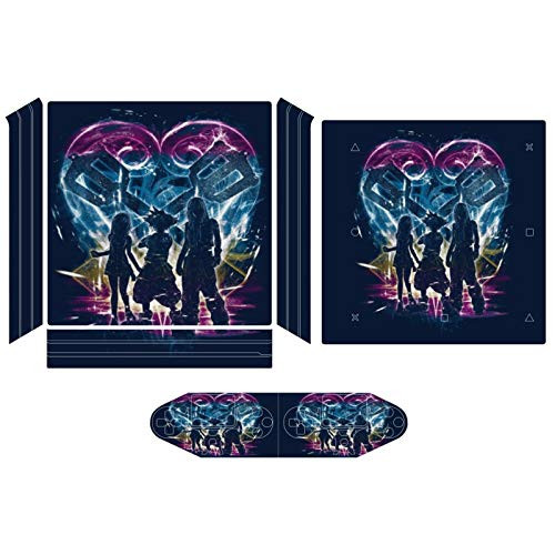 Kingdom Hearts Trio Rainbow Compatible with PS4 Pro controller and console skin sticker protective cover wireless wired gamepad controller