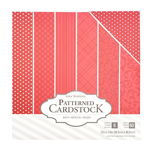 American Crafts Core'Dinations Cardstock 60 Sheet 12 x 12 Inch Paper Pack Red