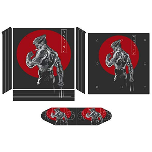 Old Mutant Japanese Red Backdrop Wolverine Compatible with PS4 Pro controller and console skin sticker protective cover wireless wired gamepad controller