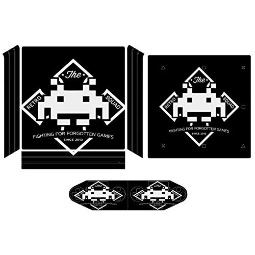 Retro Squad Space Invader Compatible with PS4 Pro controller and console skin sticker protective cover wireless wired gamepad controller