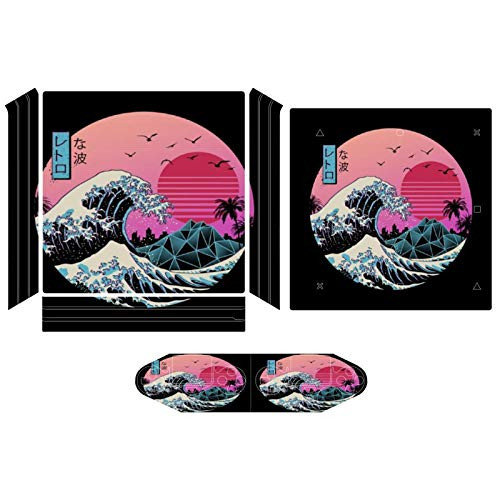 The Great Retro Wave Compatible with PS4 Pro controller and console skin sticker protective cover wireless wired gamepad controller