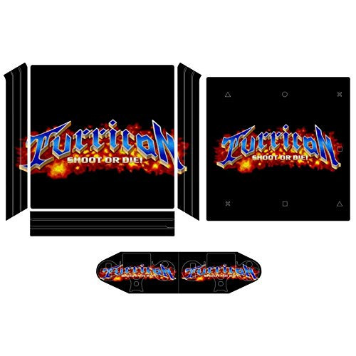 Turrican Shoot Or Die Logo Compatible with PS4 Pro controller and console skin sticker protective cover wireless wired gamepad controller
