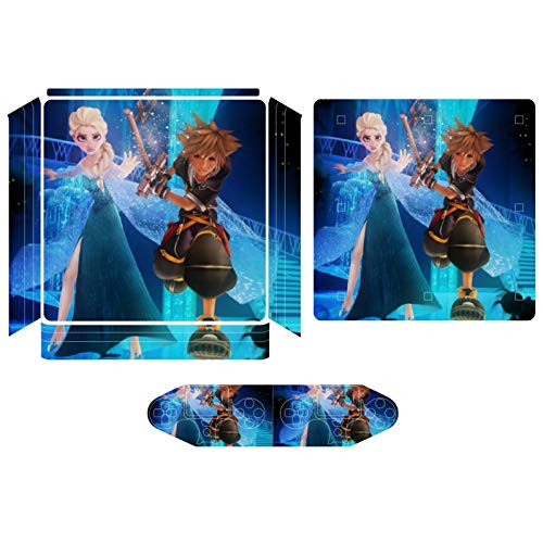 Vintage Kingdom Hearts Compatible with PS4 Slim controller and console skin sticker protective cover wireless wired gamepad controller