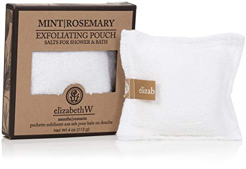 Mint Rosemary Exfoliating Bath and Shower Pouch with Salts