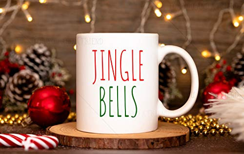 Jingle Bells Christmas Mug   Holiday Gift Mug   Rae Dunn Inspired Mug   Stocking Stuffer   Cute Christmas Gifts   Christmas Gift Ideas