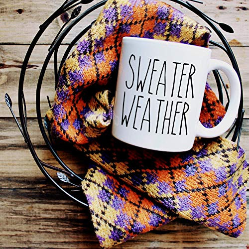 Rae Dunn Inspired Sweater Weather Mug Thanksgiving mug Fall Coffee Mug Gifts Rae dunn Inspired mug Thanksgiving Coffee Cups