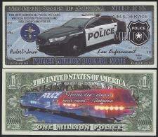 Novelty Notes Police Million Dollar Note Protect and Serve Bill - Lot of 100 Bills