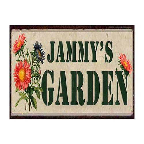 INNAPER Personalized Garden Sign Rustic Custom Name Decor Signs Decorations Vintage Wall Art Tinplate Plaque Plant Decor 12x16 Inch