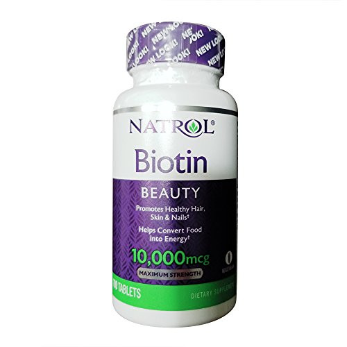 Natrol Biotin Maximum Strength 10000 mcg Tablet - 100 per pack - 2 packs per case.