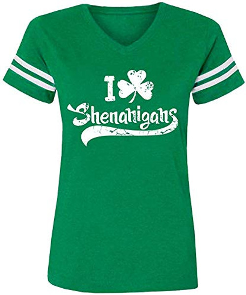 St Patricks Day Shirt for Women I Shamrock Shenanigans T-Shirt V Neck Short Sleeve Irish Green Top Green XL St Patricks Day Shirt for Women I Shamrock Shenanigans T-Shirt V Neck Short Sleeve Irish Green Top Green XL