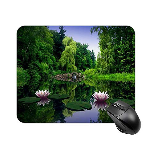 Lotus Pond in The Green Garden Mouse Pad 11.8 X 9.8 in