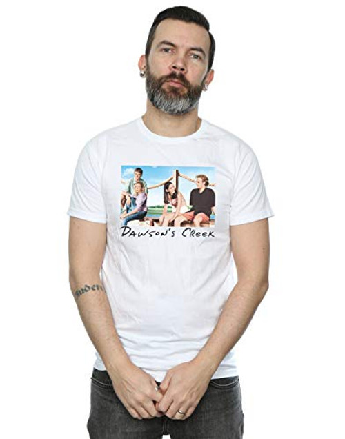 ABSOLUTECULT Dawsons Creek Mens Bridge Photo T-Shirt White Small ABSOLUTECULT Dawsons Creek Mens Bridge Photo T-Shirt White Small