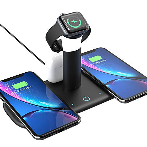 5 in 1 Wireless Charger Wireless Charging Station Fast Wireless Charging Dock for Multiple Devices Night Light for iPhone 12 12 Pro 11 SE X XR XS XS Max 8 Plus Apple Watch SE 6 5 4 3 2 AirPods 5 in 1 Wireless Charger Wireless Charging Station Fast Wireless Charging Dock for Multiple Devices Night Light for iPhone 12 12 Pro 11 SE X XR XS XS Max 8 Plus Apple Watch SE 6 5 4 3 2 AirPods