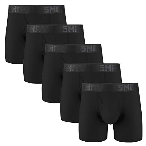 5Mayi Mens Boxer Briefs Fly Front with Pouch Athletic Mens Underwear Performance Boxer Briefs for Men 5 Pack XXL