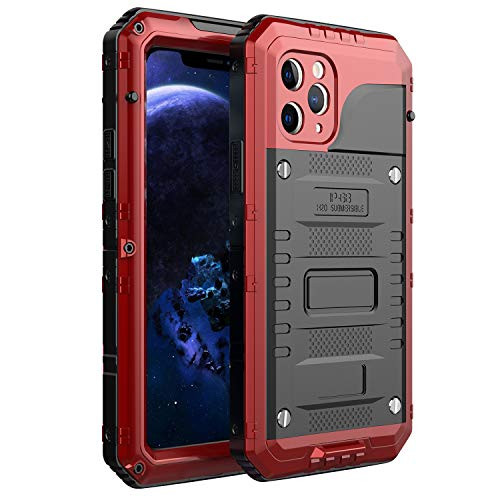 Waterproof Case Compatible with iPhone 11 Pro Military Grade Drop Tested Heavy Duty Full Body 360 Protective Shockproof Drop Proof Cover Built-in Screen Protector for iPhone 11 Pro 5.8 inch   Red