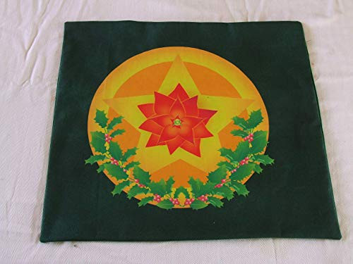 Altar Cloth or Tarot Cloth - Poinsettia Pentacle - Pagan or Wicca Altar Cloth