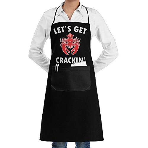 Lets Get Crackin Lobster Adjustable Bib Kitchen Apron With Front Pocket For Mens And Womens