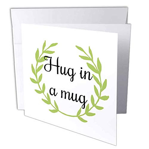3dRose 3DRose Gabriella B - Quote - Image of Hug in A Mug Quote - 12 Greeting Cards with envelopes  gc_303659_2