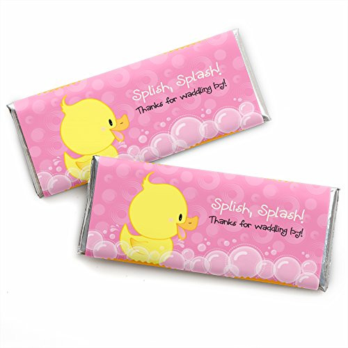 Pink Ducky Duck - Candy Bar Wrappers Girl Baby Shower Or Birthday Party Favors - Set of 24 Pink Ducky Duck - Candy Bar Wrappers Girl Baby Shower Or Birthday Party Favors - Set of 24