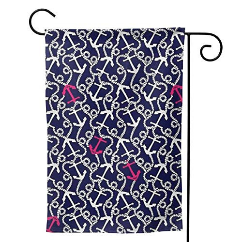 Outdoor Garden Flag Yard Flag Decor Retro Marine Anchor House Lawn Banner Double Sided Home Wall Decoration 28 inch X40 inch