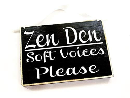 Zen Den Soft Voices Please 8x6 Custom Wood Sign Please Do Not Disturb Yoga Meditating Meditation In Session In A Meeting Shhh Door Plaque