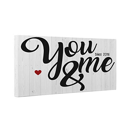 You and Me Since Year Canvas Wall Art