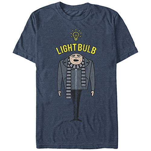 Mens Despicable Me Gru Lightbulb T-Shirt - Navy Blue Heather - 4X Large