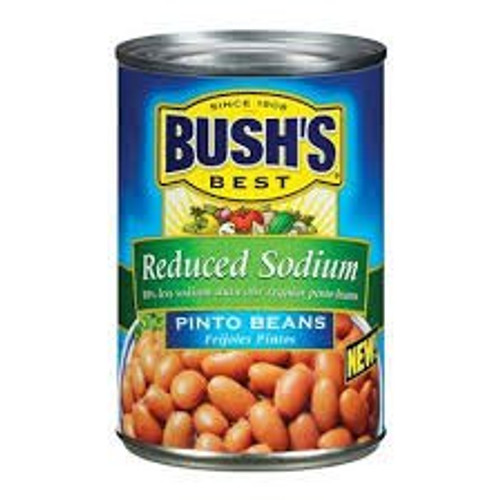 Bushs Pinto Beans 15.5oz Can Pack of 6 Pinto Beans - Reduced Sodium Bushs Pinto Beans 15.5oz Can Pack of 6 Pinto Beans - Reduced Sodium