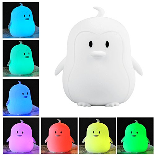 Portable LED Children Night Light, ilavie Silicone LED Multicolor Night Lamp USB Rechargeable Night Light Colour Changing Lamps Gifts for Kids Baby Bedroom Nursery (White Penguin) Portable LED Children Night Light, ilavie Silicone LED Multicolor Night Lamp USB Rechargeable Night Light Colour Changing Lamps Gifts for Kids Baby Bedroom Nursery (White Penguin)