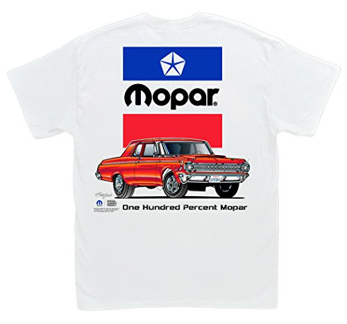 100 percent Mop ar 1964 Dodge T-Shirt  Medium - S S Super Stock 426 HEMI Vintage Gasser White