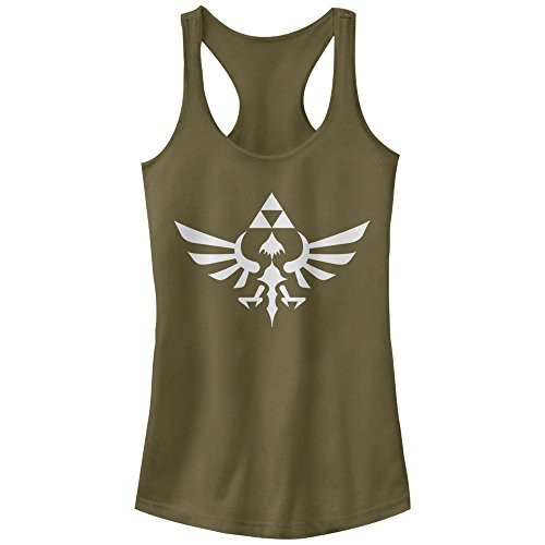 Juniors Nintendo Legend of Zelda Triforce Racerback Tank Top - Military Green - Medium