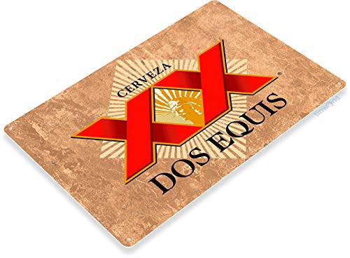 Tinworld TIN Sign 12 inch  x 18 inch  Dos Equis Beer Metal Decor Wall Art Store Shop Bar Pub A332