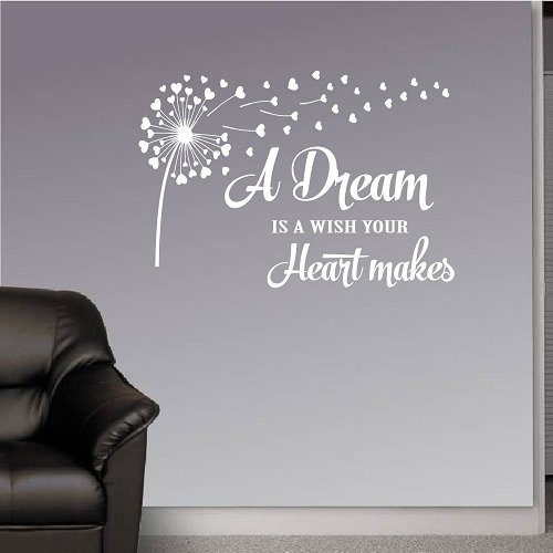 In-Style Decals Wall Vinyl Decal Home Decor Art Sticker A Dream is a Wish Your Heart Makes Quote Phrase Dandelion Flower Bedroom Living Room Removable Stylish Mural Unique Design 2554 In-Style Decals Wall Vinyl Decal Home Decor Art Sticker A Dream is a Wish Your Heart Makes Quote Phrase Dandelion Flower Bedroom Living Room Removable Stylish Mural Unique Design 2554