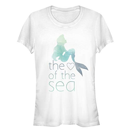 Juniors The Little Mermaid Ariel Heart of Sea T-Shirt - White - Medium