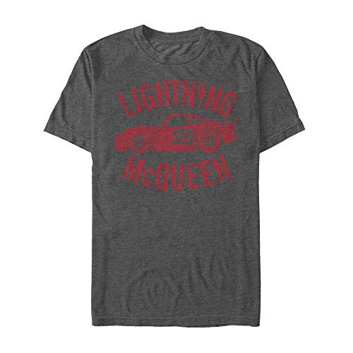 Fifth Sun Mens Cars Lightning McQueen T-Shirt - Charcoal Heather - X Large