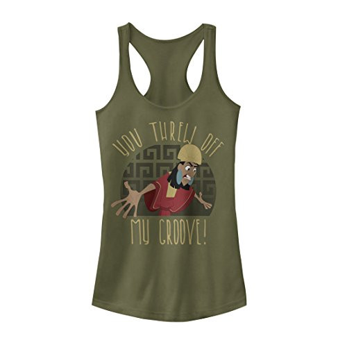 Juniors The Emperors New Groove Kuzco Racerback Tank Top - Military Green - Medium