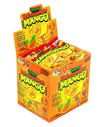 Super Rebanadita Mango Lolipop  20 Count  SUGAR CANDY - ETHNIC