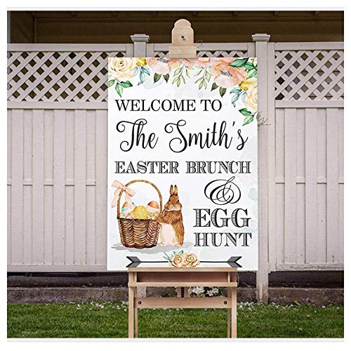 SPEEDYORDERS - Easter Brunch Egg Hunt Sign Easter Decorations Easter Party Ideas Happy Easter Poster Easter Bunny Decor Easter Egg Hunt Sign Handmade Party Supply Size 24x18 36x24 and 48x36