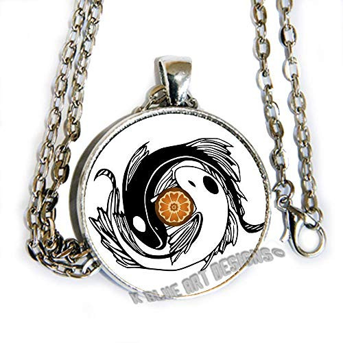 Avatar The Last Airbender inspired koi Tui and La with order of the white lotus - pendant necklace - HM