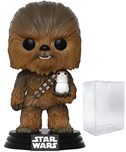 Star Wars  The Last Jedi - Chewbacca with Porg Funko Pop Vinyl Figure  Includes Compatible Pop Box Protector Case
