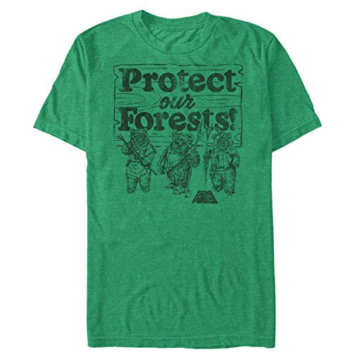 Mens Star Wars Ewok Protect Our Forests T-Shirt - Kelly Heather - 2X Large